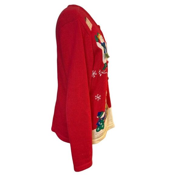 Bechamel Vintage Holiday Cardigan Sweater Polar Bears Sz. L Christmas Party - Picture 8 of 10